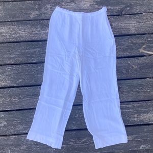 White Flowy Lightweight Cropped Pants US Size 26 / XS